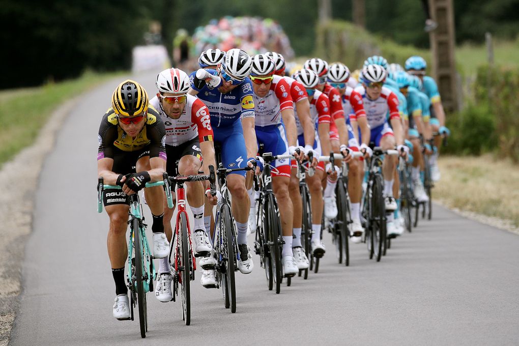 Tony Martin, Maxime Monfort and and Kasper Asgreen leading the chase at the Tour de France