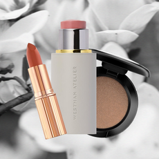 Collage of wedding makeup products