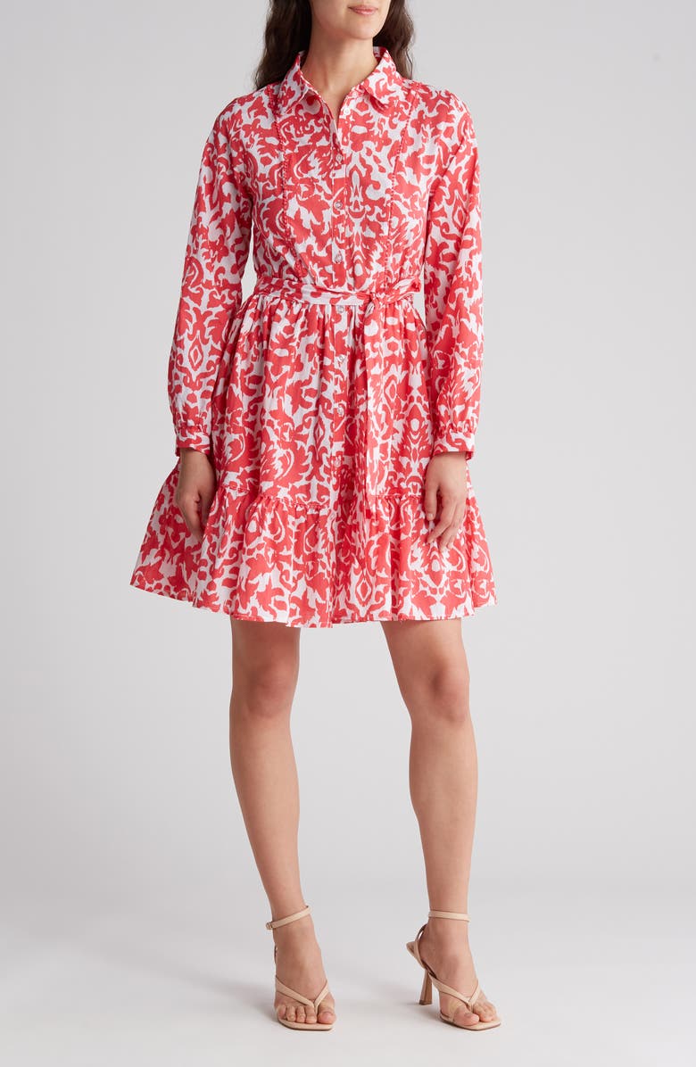 Long Sleeve Tie Waist Shirtdress