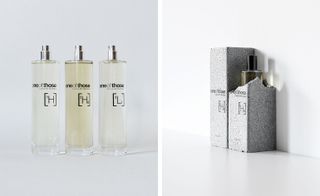 Italian brand Nu_Be seals its scents in grey polystyrene boxes