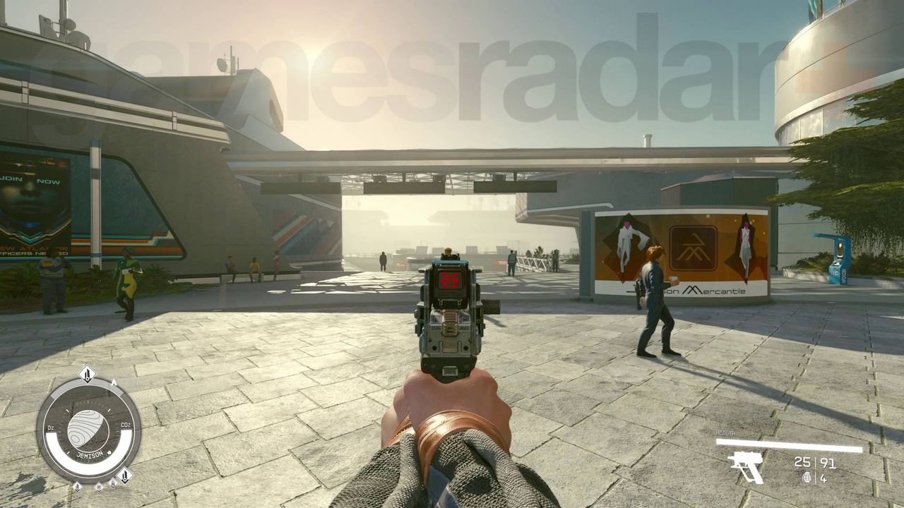 Starfield FOV 110 in first person aiming with pistol