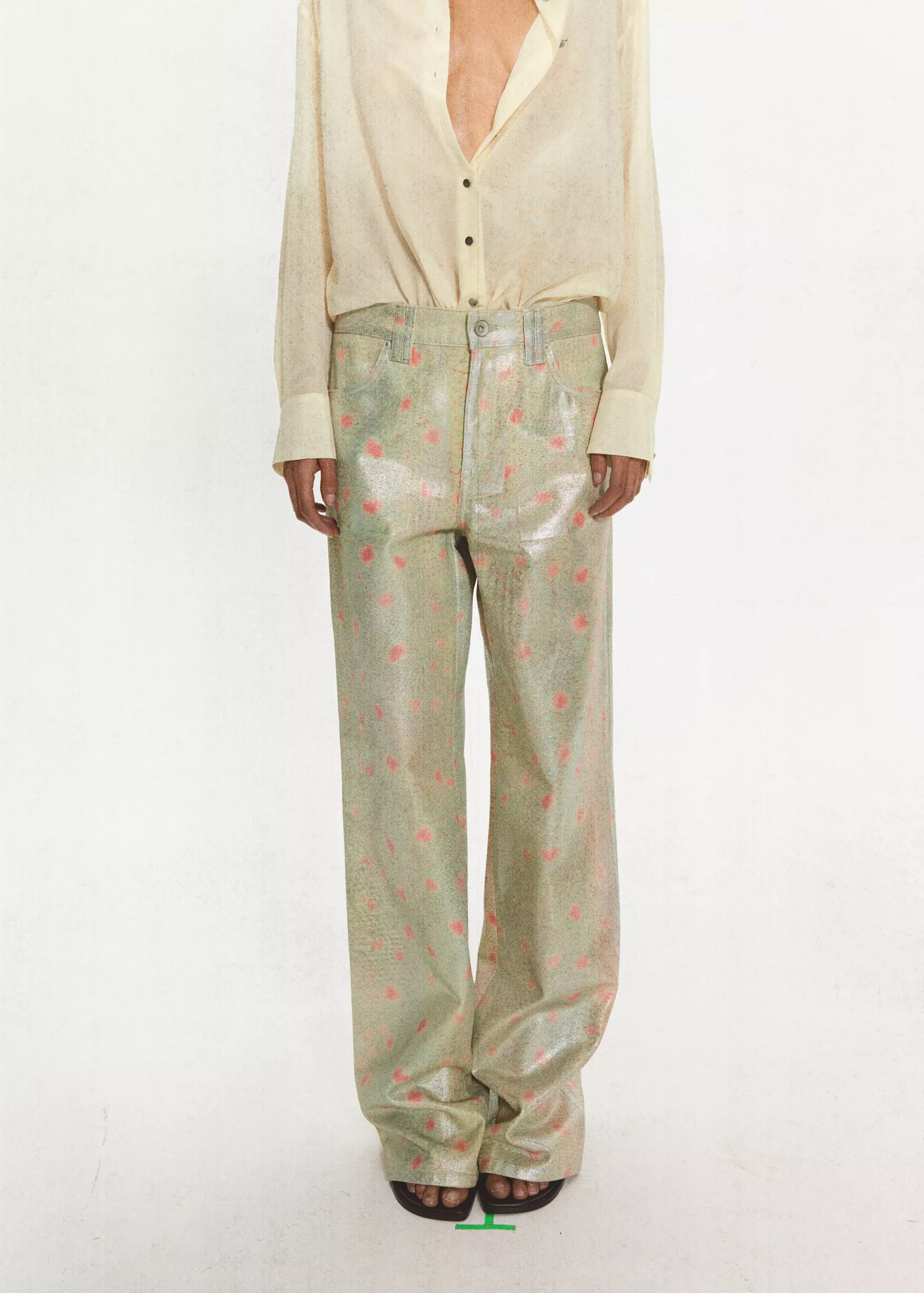 Foil-Printed Straight Jeans - Women | Mango United Kingdom