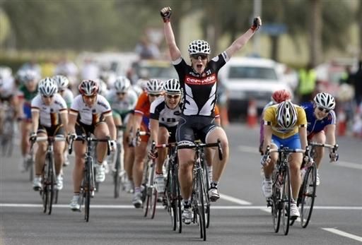 Kirsten Wild is elated after winning the stage and overall