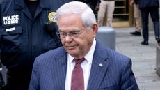 Senator Robert Menendez, a Democrat from New Jersey, exits federal court in New York, US, on Tuesday, July 16, 2024.