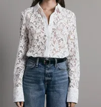 Yvette Lace Button Down Shirt Classic Fit Top, $133 (£102) | Rag &amp; Bone