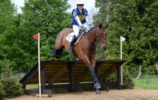Sarah Cohen riding TREASON during the Rockingham Castle Horse Trials in The Great Park of Rockingham Castle, Rockingham near corby Northamptonshire, UK on 24th May 2015