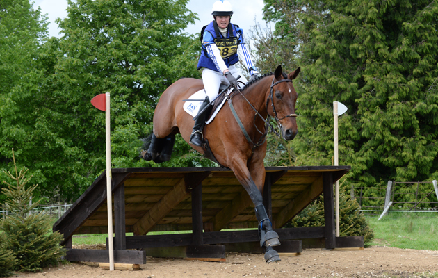 Sarah Cohen riding TREASON during the Rockingham Castle Horse Trials in The Great Park of Rockingham Castle, Rockingham near corby Northamptonshire, UK on 24th May 2015