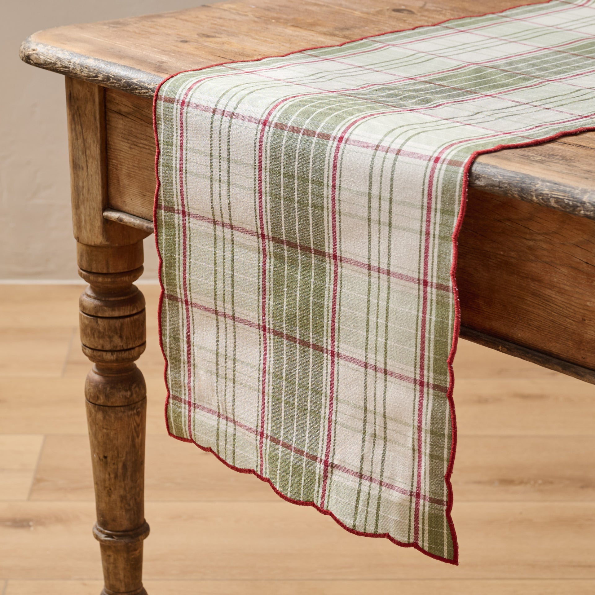 Magnolia Festive Plaid Reversible Table Runner