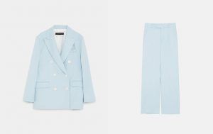 Pale blue Blazer and trousers by Zara