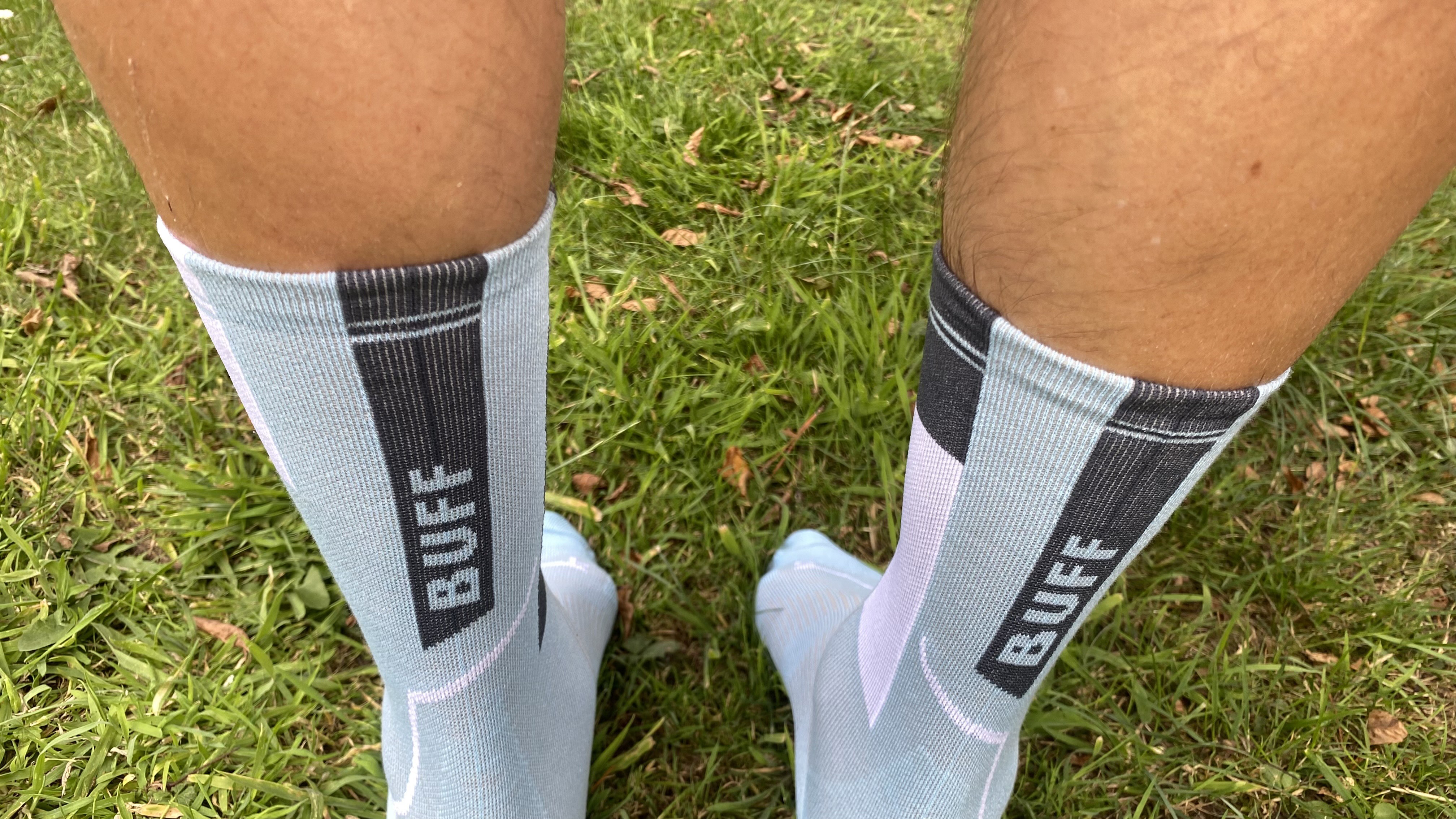 Rear view of the Buff CoolNet Crew Running Socks