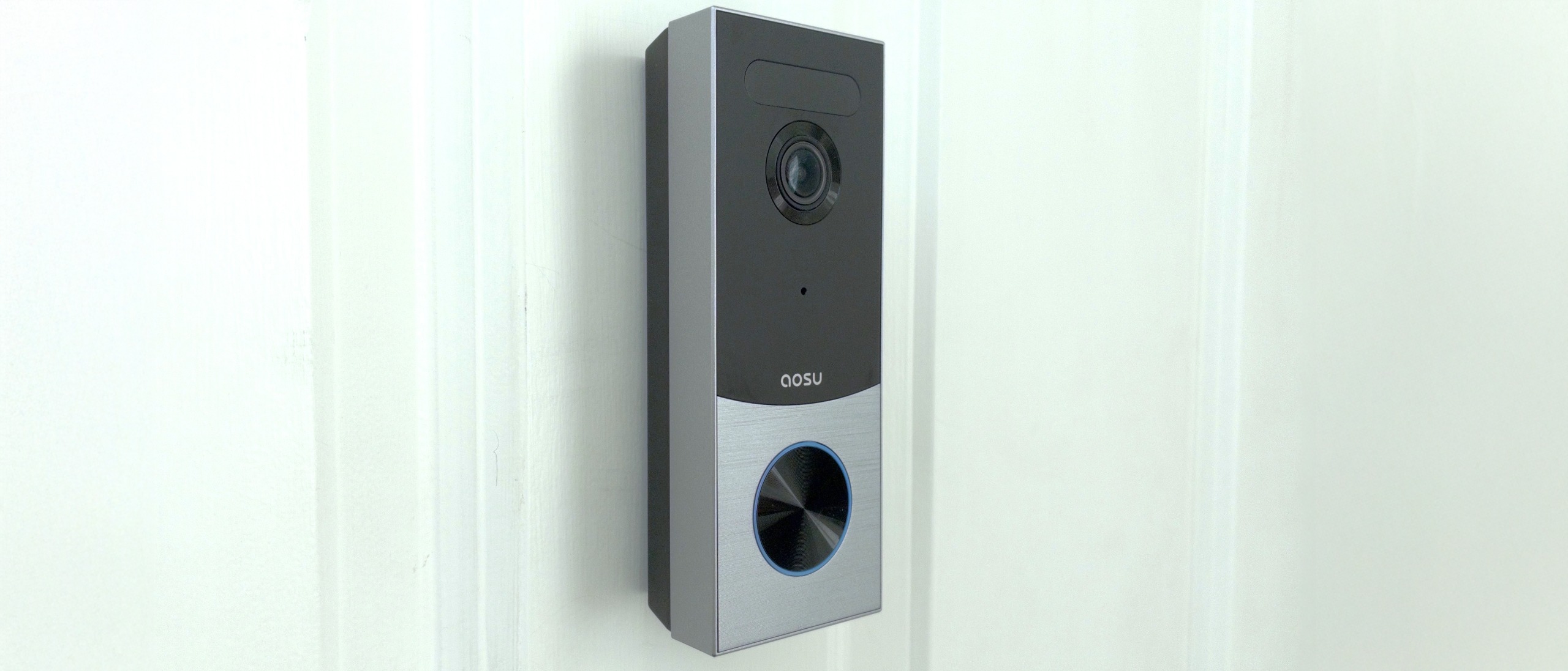 Aosu Video Doorbell R1 Ultra installed on door