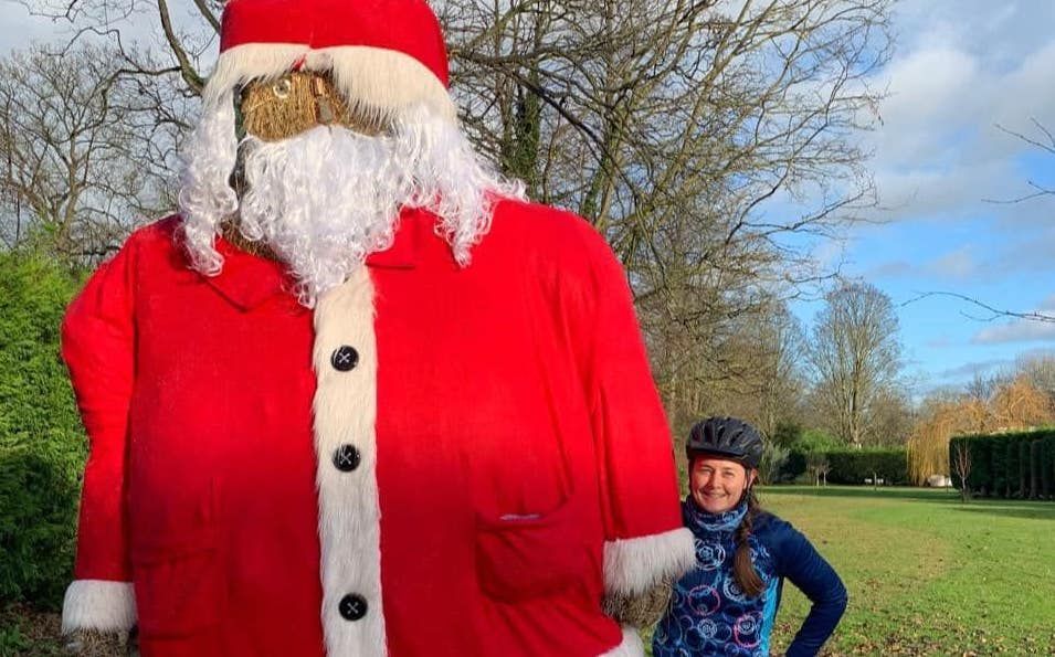 Father Christmas hay bales