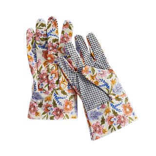 Cotton gardening gloves with floral prints