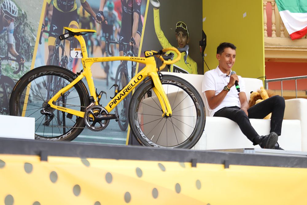 Egan Bernal is welcomed home in Zipaquir&aacute; in Wednesday
