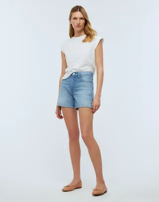 The Perfect Vintage Mid-Length Jean Short in Grennan Wash