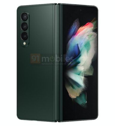 Alleged official renders of Samsung Galaxy Z Fold 3