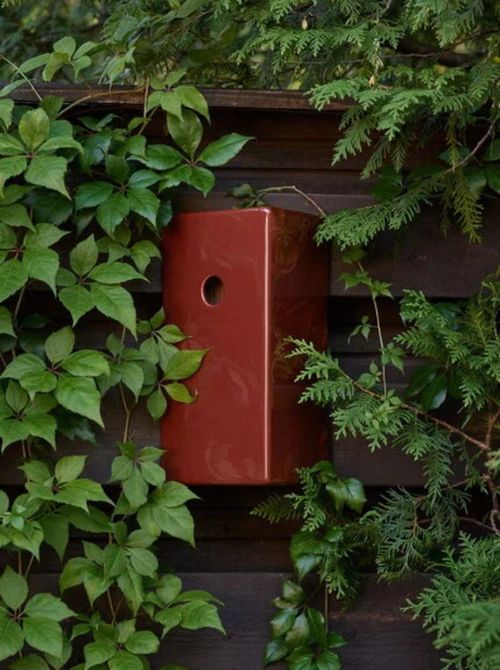 Koti Ceramic Birdhouse in Dark Red