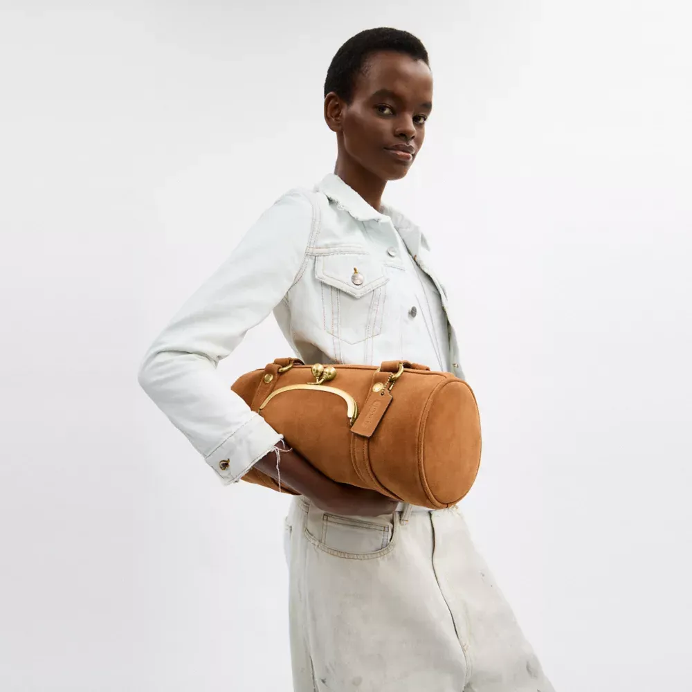 Kisslock Barrel Bag