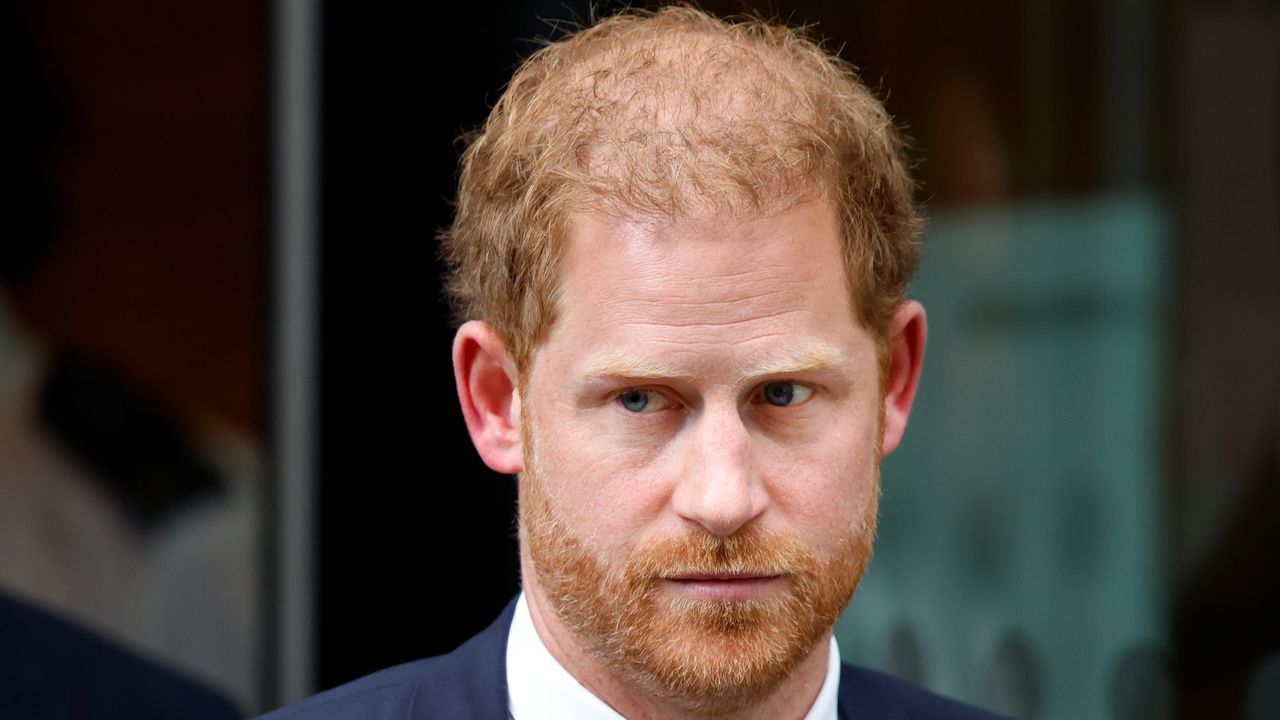 Prince Harry&#039;s title has been updated on the royal website. Seen here he departs the Rolls Building of the High Court after giving evidence 