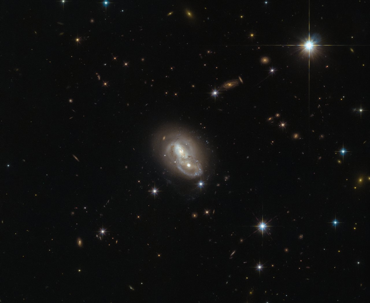 Hubble Spies Double Galaxy