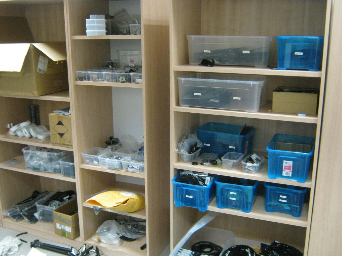 The component room is undergoing a full inventory