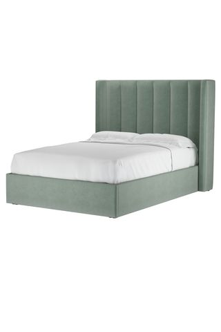 Cleo bed frame in Sage Smart velvet, from £1,310, sofa.com