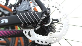 Merida is using the RAT system, which combines the speed of quick release with the stability of a thru axle