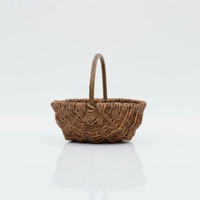 Nutley&amp;amp;apos;s Rustic Willow Hand Made Garden Trug Basket Oval Natural Brown Carrier With Handle - Small 28cm X 19cm