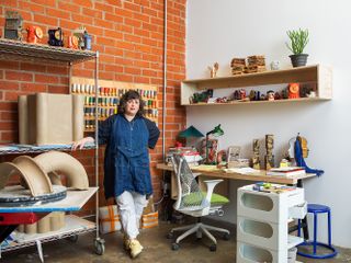 Ceramicist Bari Ziperstein in her LA ceramics studio, office and showroom