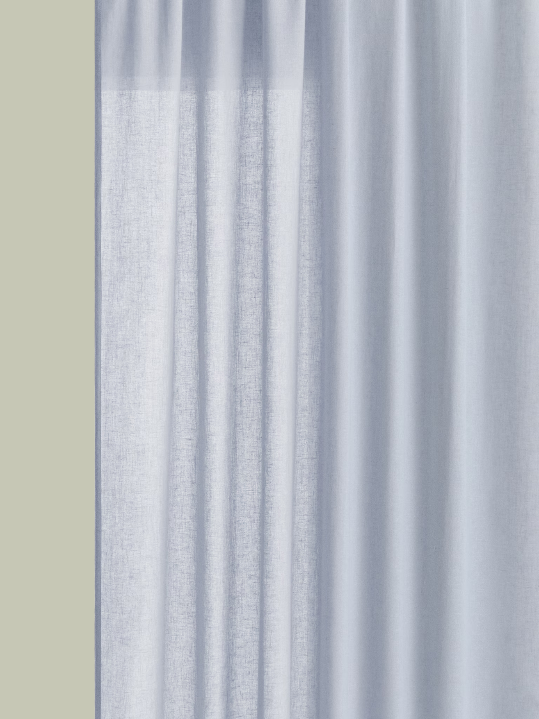 A pale blue curtain