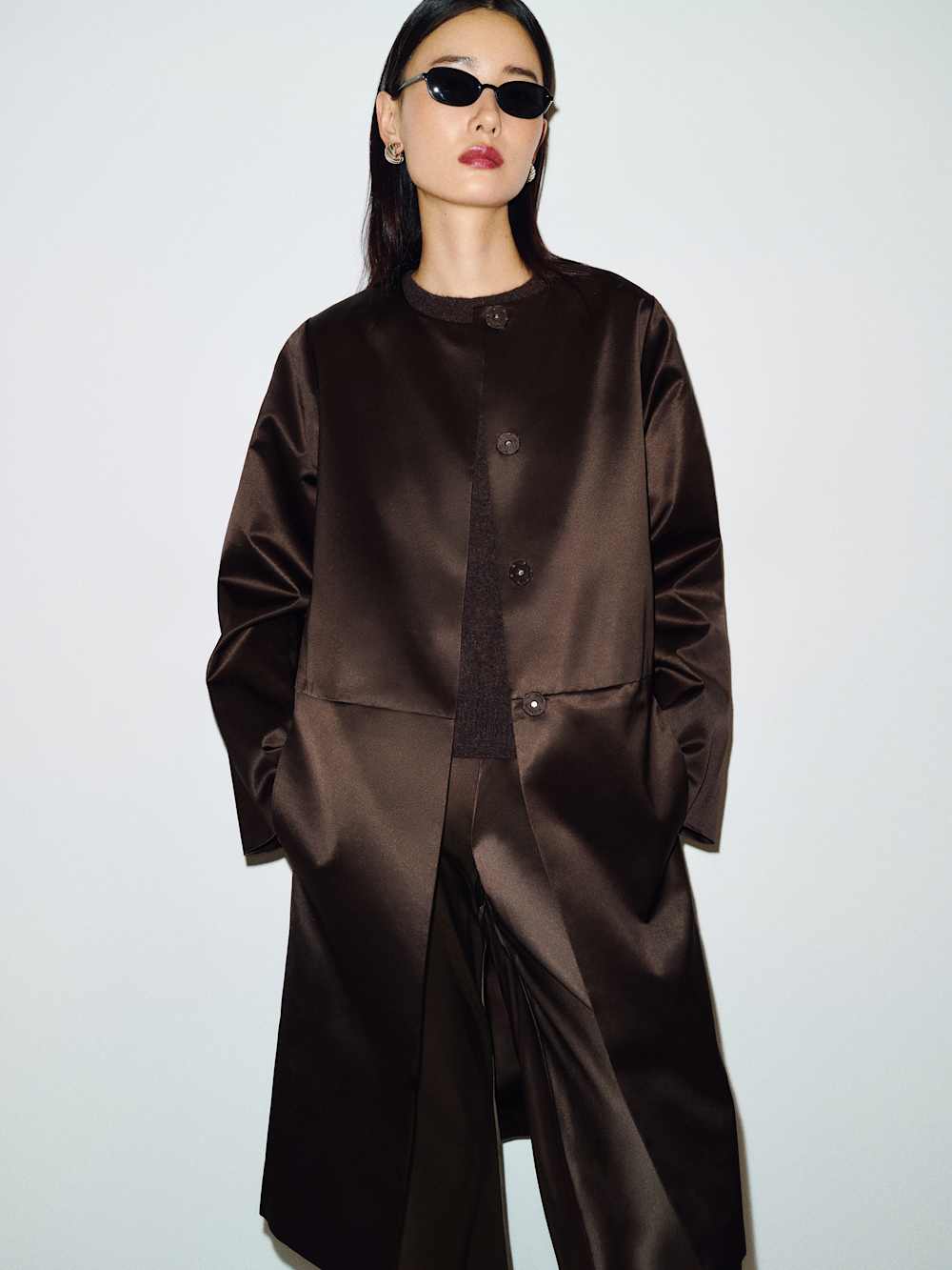 Reformation Stella Satin Coat