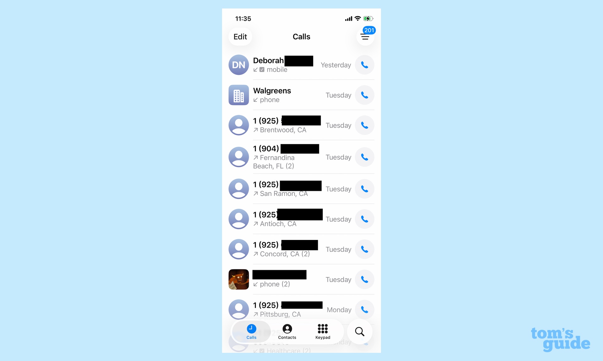 Unified view in iOS 26 phone app