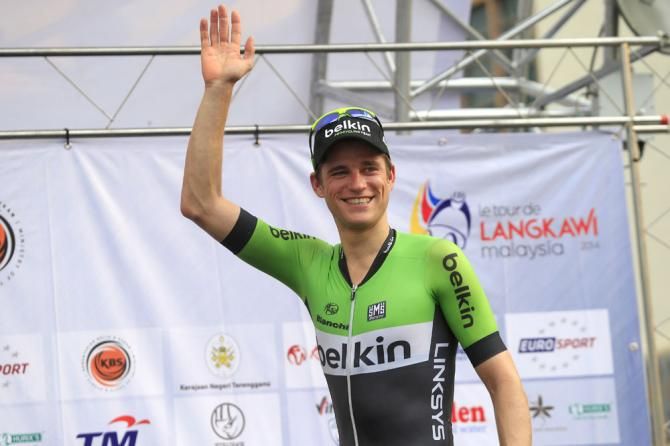 Theo Bos (Belkin) on the podium
