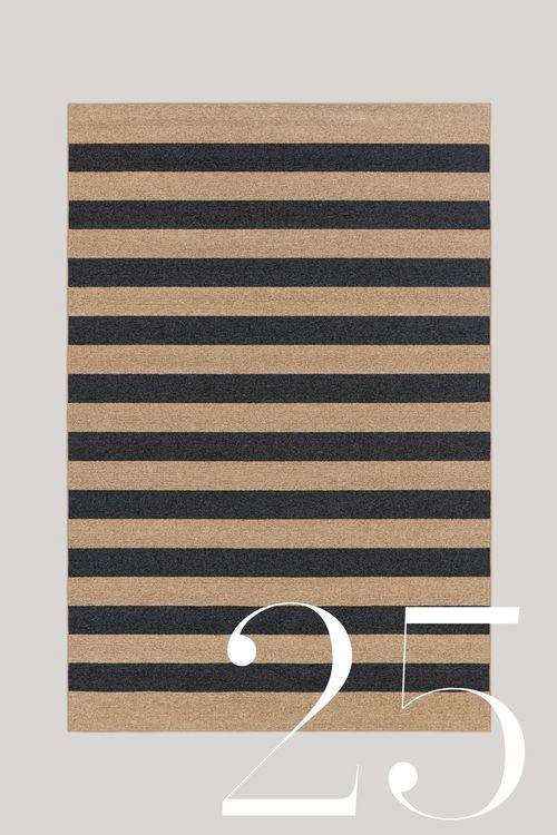 Nolan Bold Stripe Natural & Black Performance Weave Rug