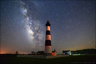 Bodie Light and Milky Way in North Carolina
