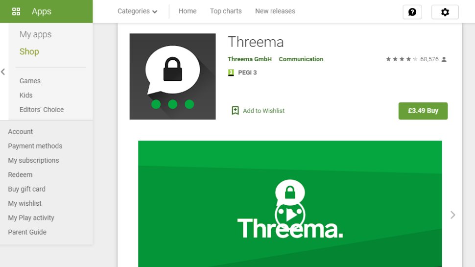 Screenshot of Threema . website