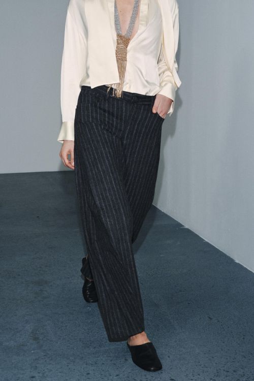 Zw Collection Striped Balloon Trousers