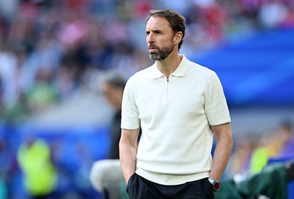 England Euro 2024 squad Gareth Southgate, Head Coach of England, looks on during the UEFA EURO 2024 quarter-final match between England and Switzerland at Dsseldorf Arena on July 06, 2024 in Dusseldorf, Germany. (Photo by Michael Regan - UEFA/UEFA via Getty Images)