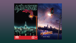 A comparison between the Ms Marvel comic book cover and the poster