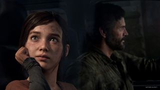 The Last of Us Part 1 safe codes - Joel and Ellie are in a vehicle with Joel driving and Ellie looking out the window
