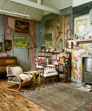 the artists' studio at Charleston House the country retreat of the Bloomsbury Group