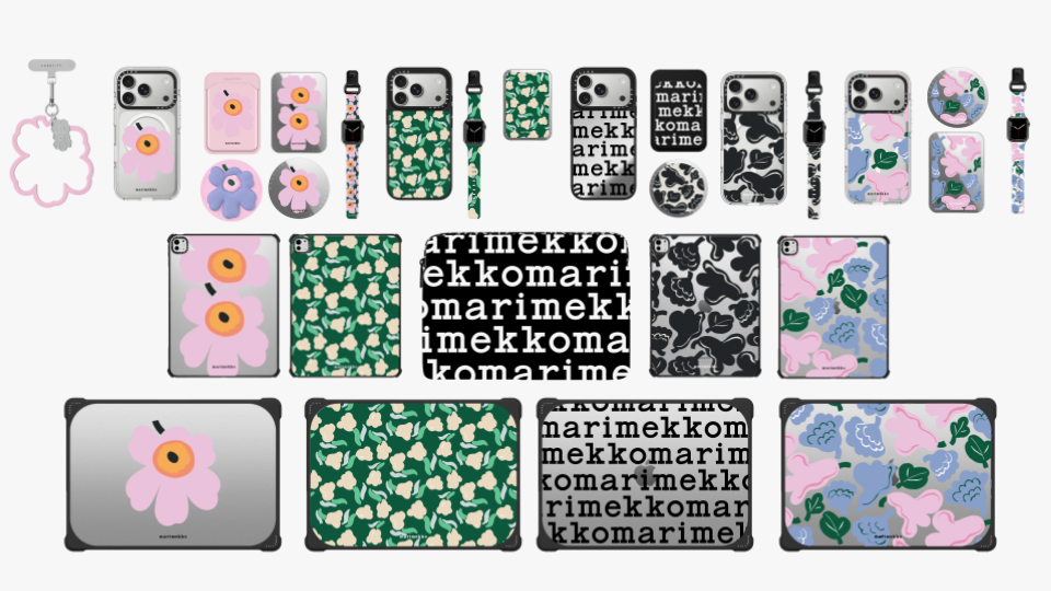 The full range of Marimekko x CASETiFY accessories