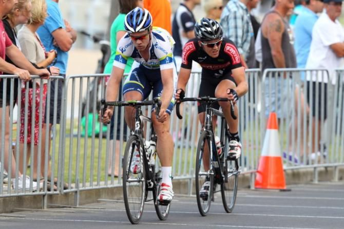 Mitch Docker (Orica-GreenEDGE) and Tom Scully (Grays Online) broke away late