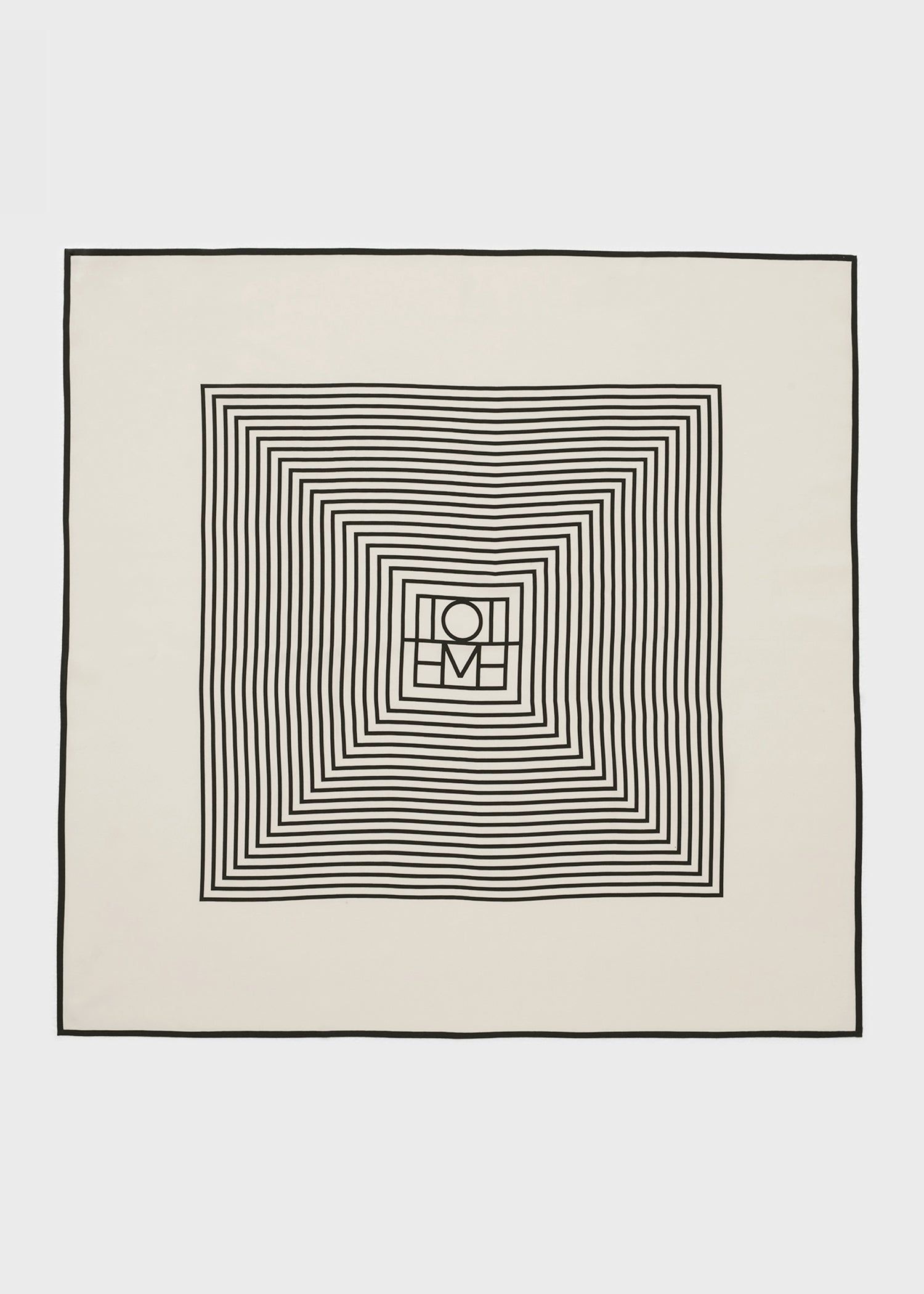 Centered Monogram Silk Scarf Crème