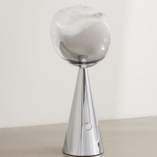 avant garde silver portable lamp