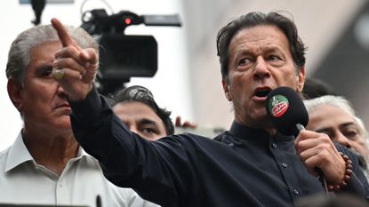 Imran Khan speaking to supporters in 2022