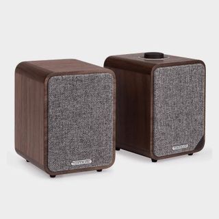 Ruark MR1 Mk2 speakers with grey backdrop