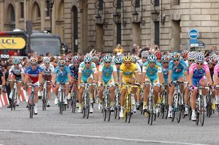 Alberto Contador's Astana teammates were always near the yellow jersey holder.