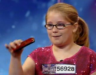 Nine-year-old Melissa Lucas played harmonica while twirling a hula hoop - but failed to make it through