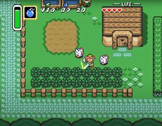 Zelda A Link To The Past Link Cutting Bush